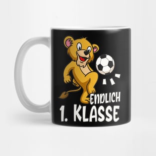 1. Klasse Schulkind Schulanfang Fußball Löwe Mug